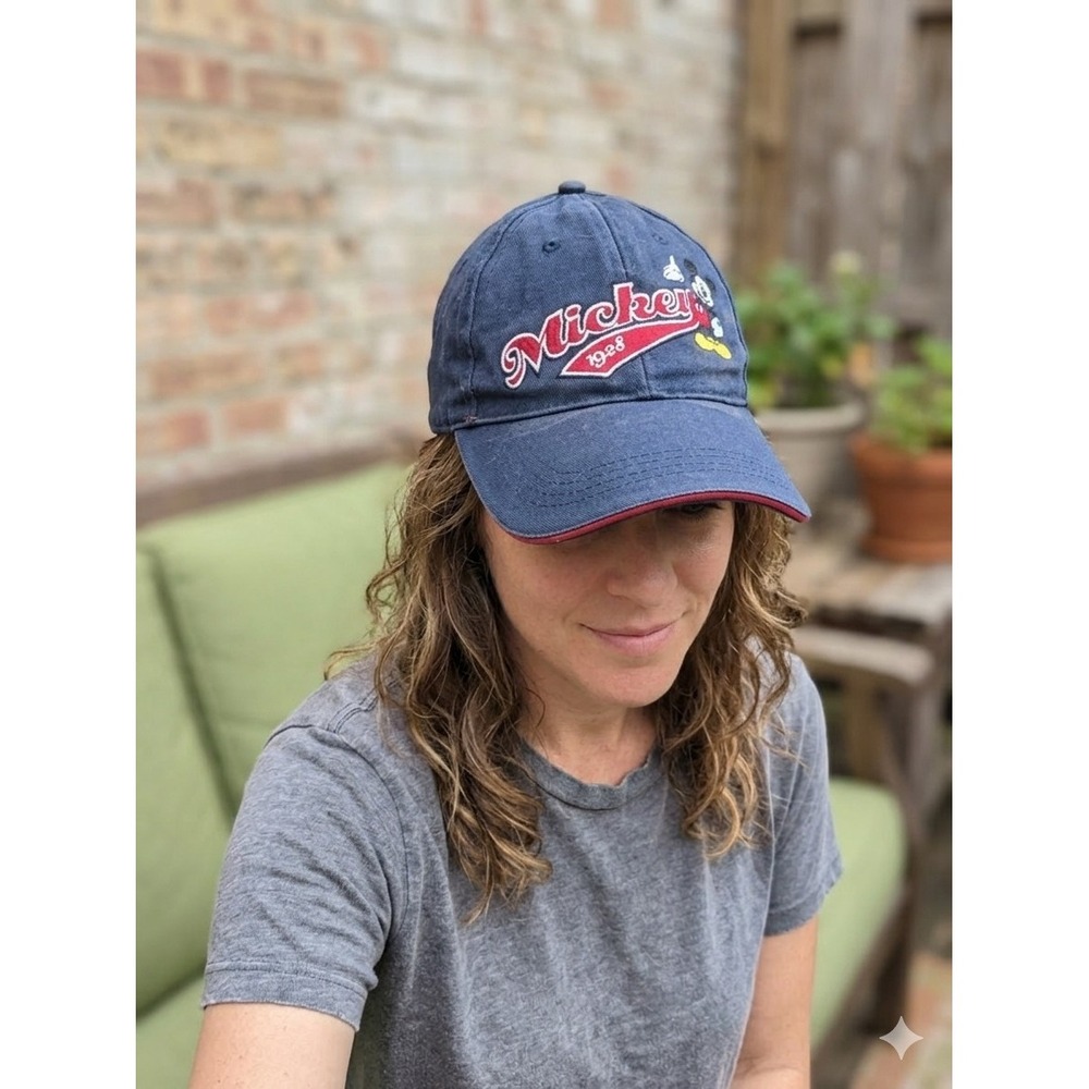 Disney Mickey Mouse 1928 Hat Navy Blue Adjustable Baseball Cap Adult Disney
